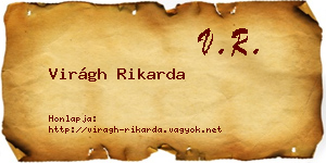Virágh Rikarda névjegykártya